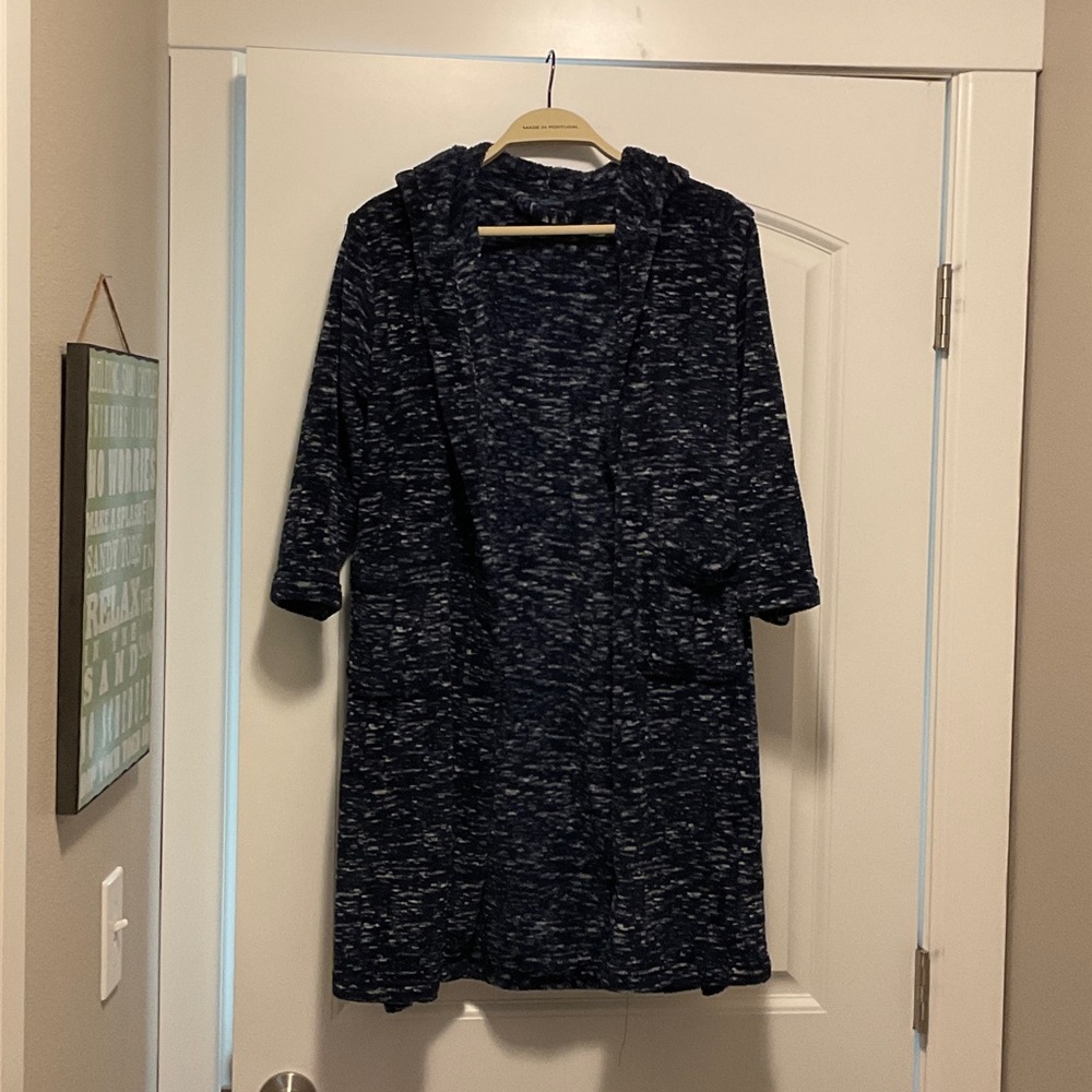 Cozy Kids Hooded Pajama Robe - Navy Blue